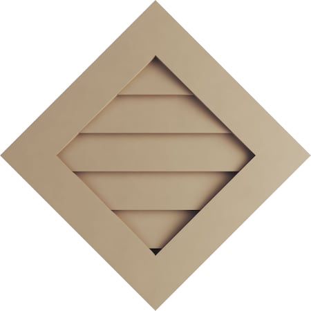 Timberthane Rustic Smooth Diamond Faux Wood Non-Functional Gable Vent, Primed Tan, 36W X 36H